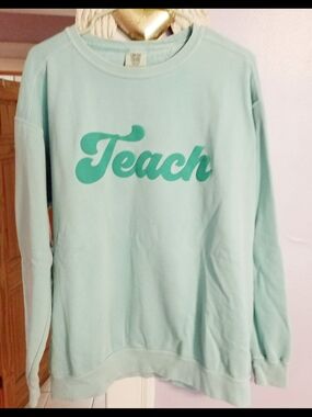 Comfort Colors Mint Green "Teach" Crewneck Sweatshirt